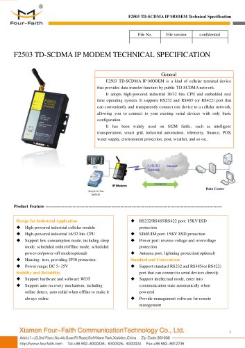 F2503 Industrial TD-SCDMA IP MODEM