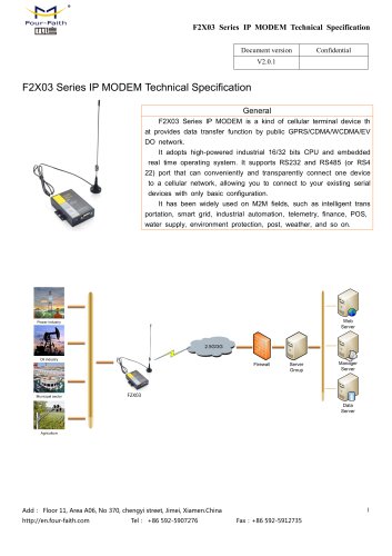 F2X03 Cellular IP MODEM