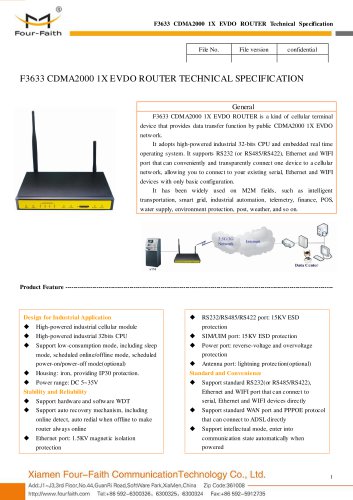 F3633 CDMA2000 1X EVDO M2M ROUTER