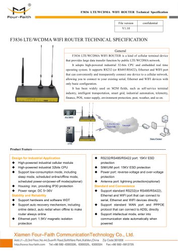 F3836 LTE&WCDMA WIFI ROUTER SPECIFICATION