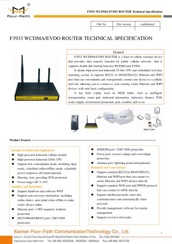 F3933 WCDMA&EVDO M2M 3G ROUTER