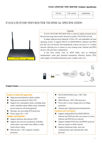 F3A34 Industrial LTE/EVDO Router