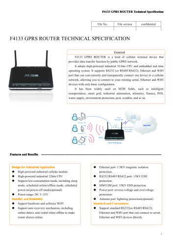 F4133 Industrial GPRS ROUTER