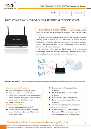 F4633 Industrial CDMA2000 1X EVDO ROUTER