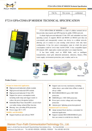 F7214 GPS+CDMA Industrial IP MODEM