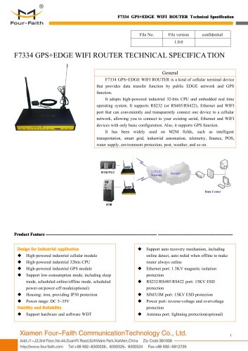 F7334 M2M Industrial GPS+EDGE WIFI Router