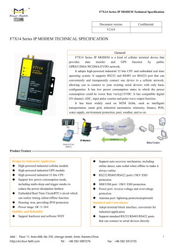 F7X14 Series IP MODEM Technical Specification