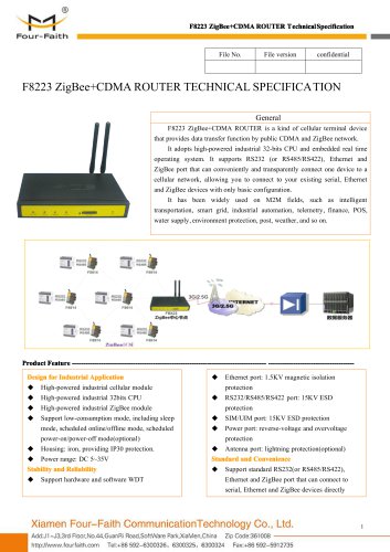 F8223 ZigBee+CDMA ROUTER