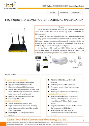 F8533 ZigBee+TD-SCDMA ROUTER