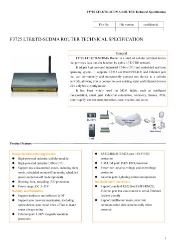 LTE/TD-SCDMA Industrial Wireless ROUTE F3725