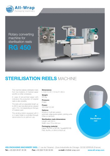 Rotary converting machine for sterilisation reels