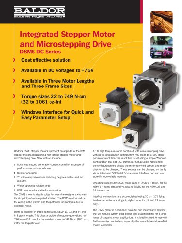 Baldor - DSMS Integrated Stepper Motor and Drive 