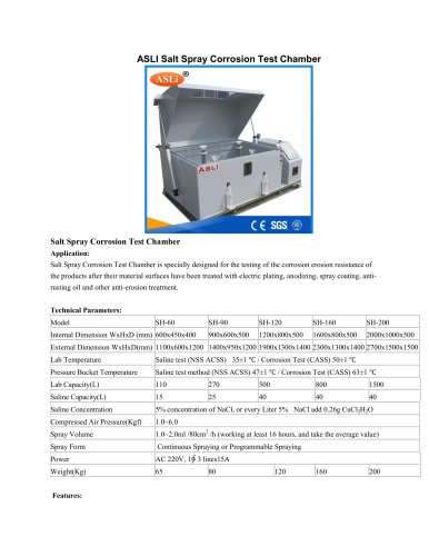 ASLI Salt Spray Corrosion Test Chamber