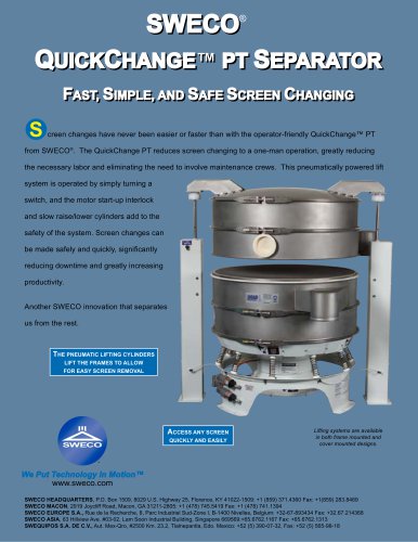 SWECO® QUICKCHANGE™ PT SEPARATOR