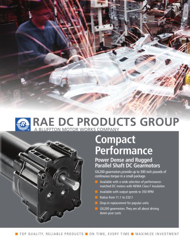 Compact Performance Power Dense and Rugged Parallel Shaft DC Gearmotors