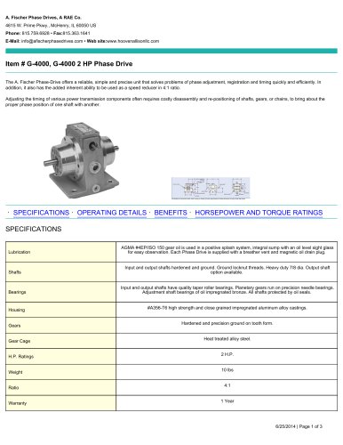 G-4000, G-4000 2 HP Phase Drive