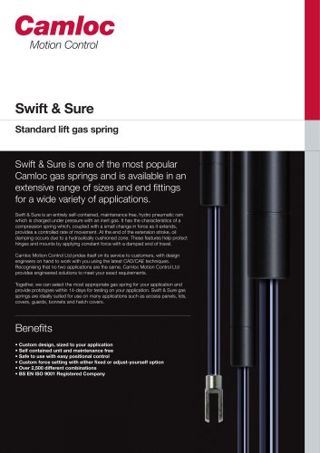 Swift & Sure Standard lift gas spring