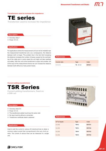 Transformers used to increase the impedance TE