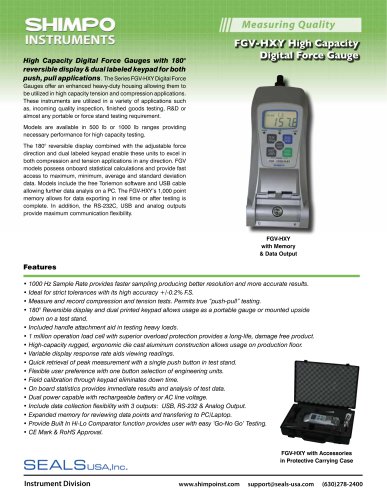 FGV-HXY Force Gauges with Datalogging for Tension & Compression