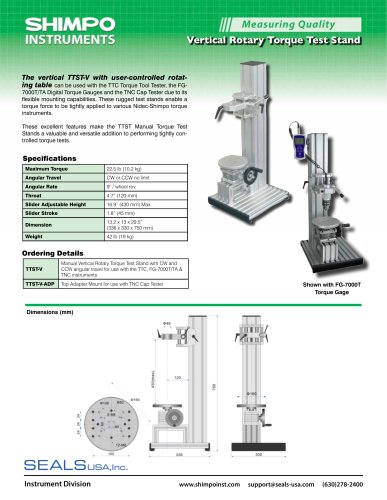 TTST-V VERTICAL ROTARY TORQUE TEST STAND