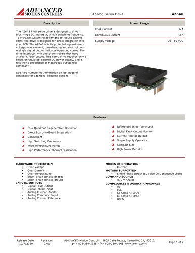 Analog Servo Drive AZ6A8