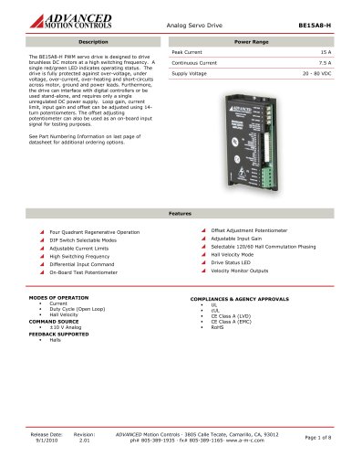 Analog Servo Drive BE15A8-H