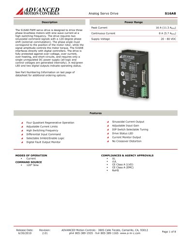 Analog Servo Drive S16A8