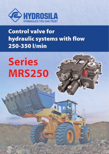 Control valve for hydraulic systems with flow 250-350 l/min