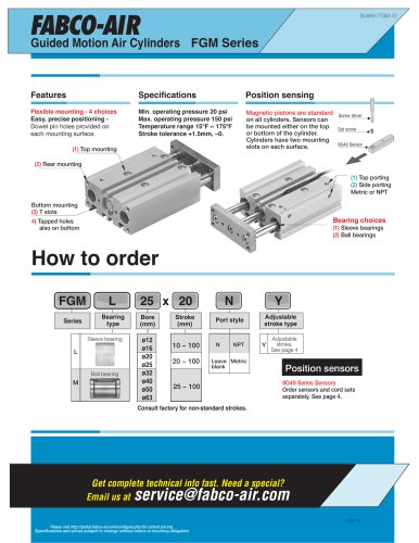 Guided Motion Air Cylinders FGM Series