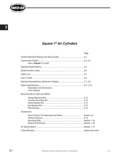 Square 1® Air Cylinders