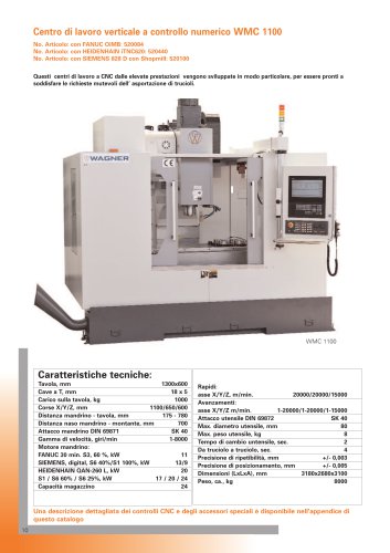 Centro di lavoro verticale CNC WMC 1100