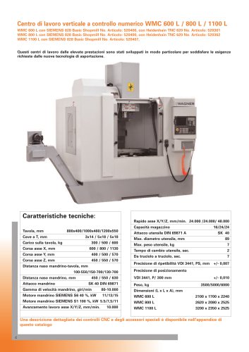 Centro di lavoro verticale CNC WMC L