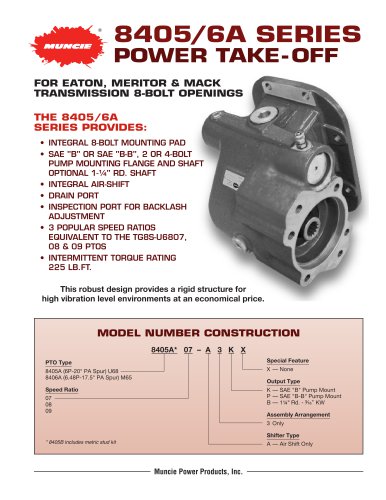 8405/6A Series PTO with 8-Bolt Mount Brochure (MP01-10)