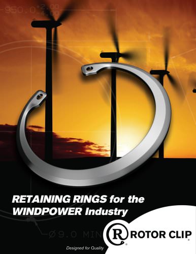 RETAINING RINGS for the WINDPOWER Industry