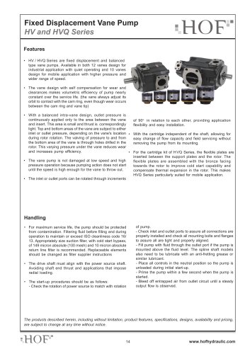 Fixed Displacement HV2010 and HV2020 (Double Pump)