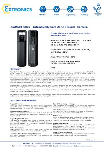 Intrinsically Safe Digital Camera iCAM501 Ultra