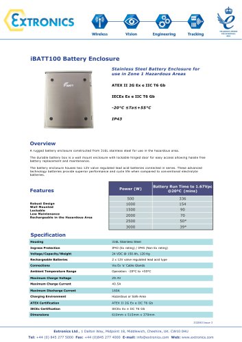 Zone 1 Stainless Steel Battery Enclosure iBATT100