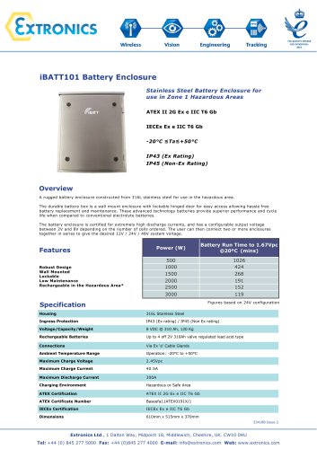 Zone 1 Stainless Steel High Capacity Battery Enclosure iBATT101