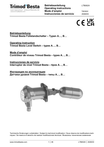 Operating Instructions &ndash; types A&hellip;, B&hellip;