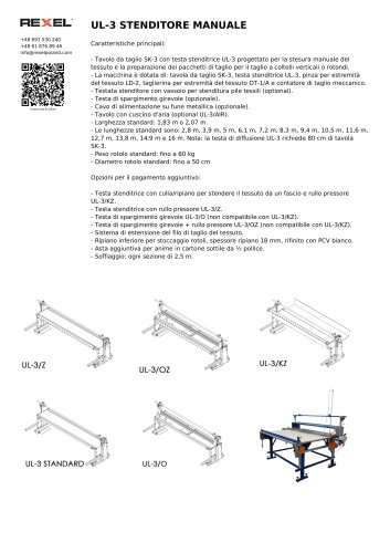 MACCHINA MANUALE PER STESURA TESSUTI, STENDITORE MANUALE PER TESSUTI, STENDITORE MANUALE UL-3