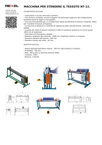 MACCHINA PER STENDERE IL TESSUTO NT-1/L