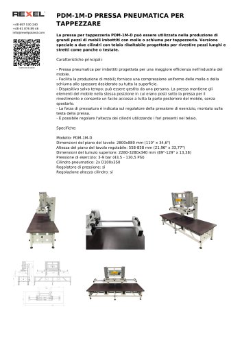 PDM-1M-D PRESSA PNEUMATICA PER TAPPEZZARE