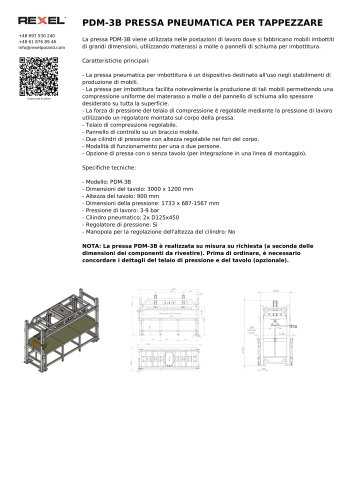 PDM-3B PRESSA PNEUMATICA PER TAPPEZZARE