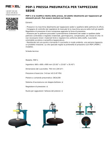 PDP-1 PRESSA PNEUMATICA PER TAPPEZZARE SEDIE
