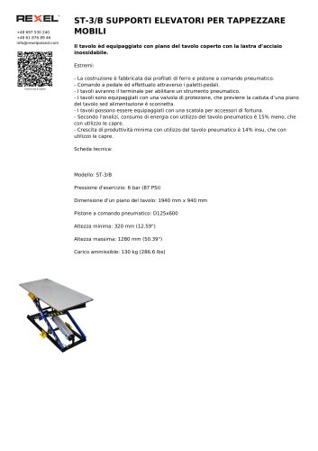 ST-3/B SUPPORTI ELEVATORI PER TAPPEZZARE MOBILI