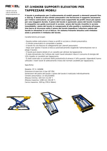 ST-3 HD KRB SUPPORTI ELEVATORI PER TAPPEZZARE MOBILI