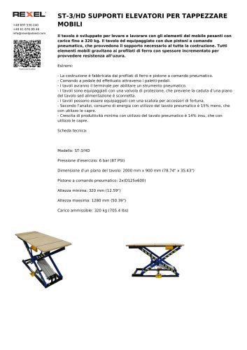 ST-3/HD SUPPORTI ELEVATORI PER TAPPEZZARE MOBILI