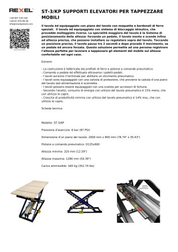 ST-3/KP SUPPORTI ELEVATORI PER TAPPEZZARE MOBILI