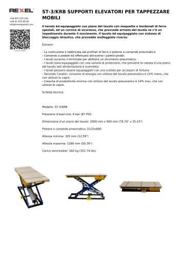 ST-3/KRB SUPPORTI ELEVATORI PER TAPPEZZARE MOBILI