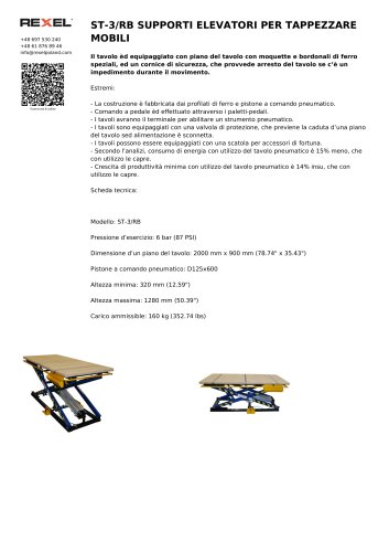 ST-3/RB SUPPORTI ELEVATORI PER TAPPEZZARE MOBILI